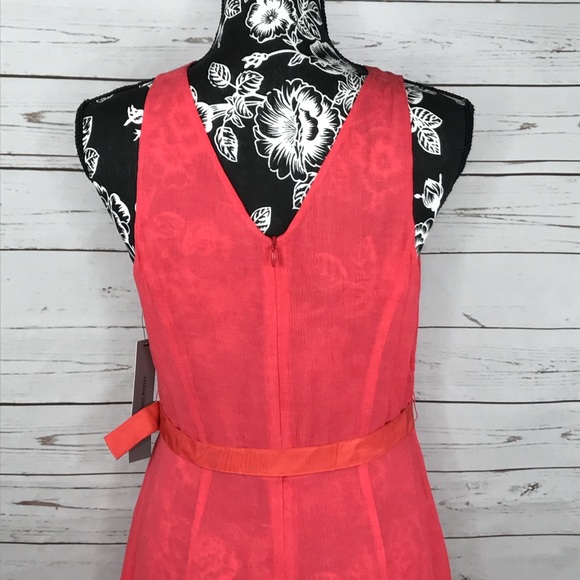 Classiques Entier Coral Sleeveless Belted Dress 8 - Picture 6 of 8